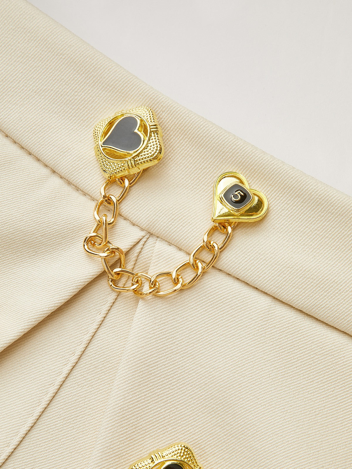 Metal Detail Pleated Mini Skirt-Chicvia