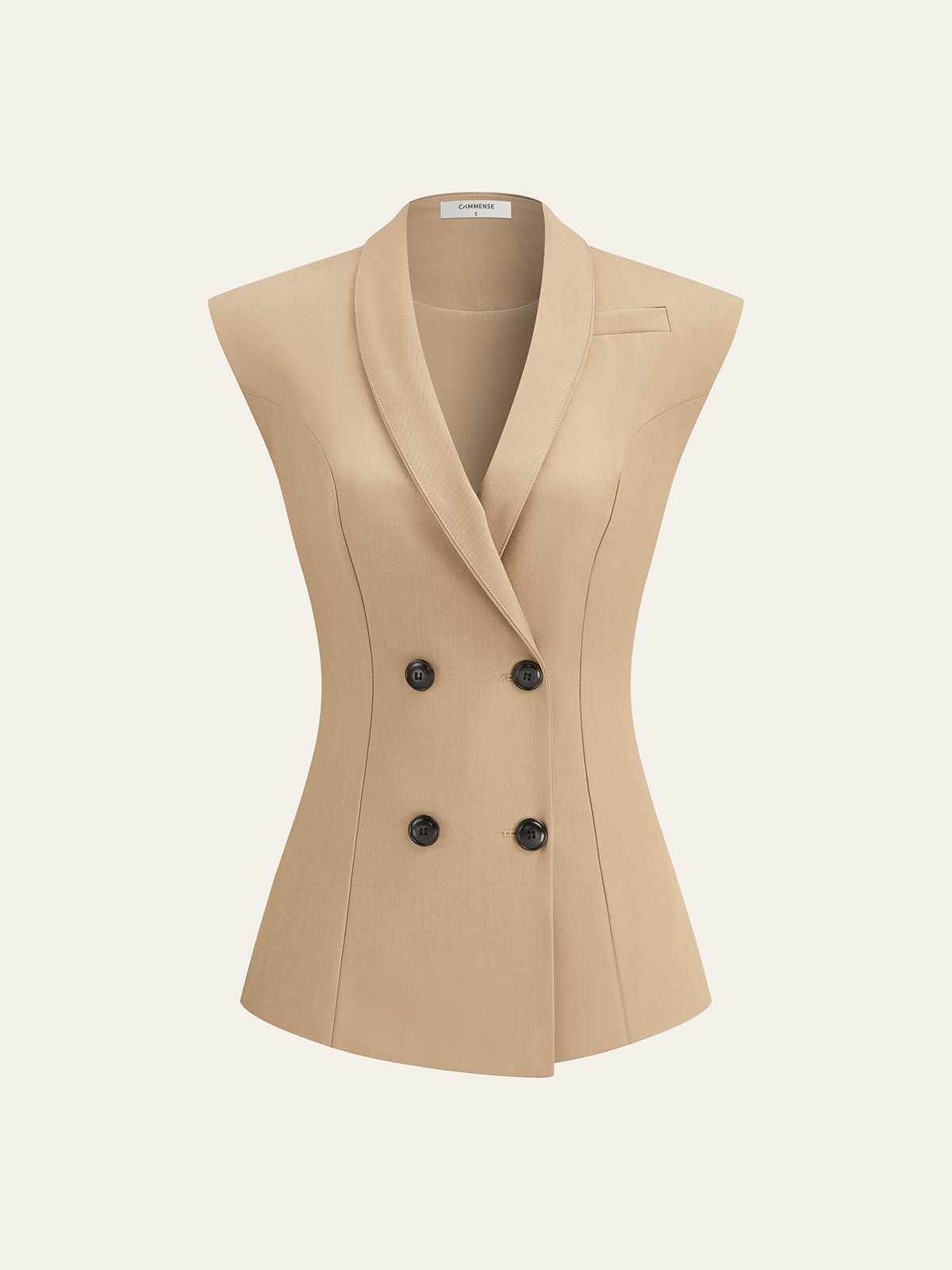 Double-Breasted Sleeveless Vest and Pants Set-Chicvia