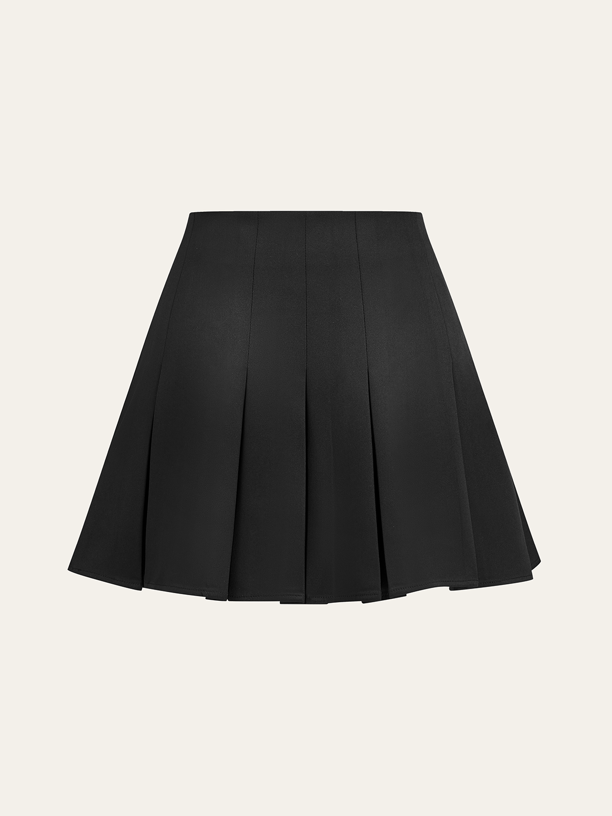 Pleated Mini Skirt with Decor Button-Chicvia