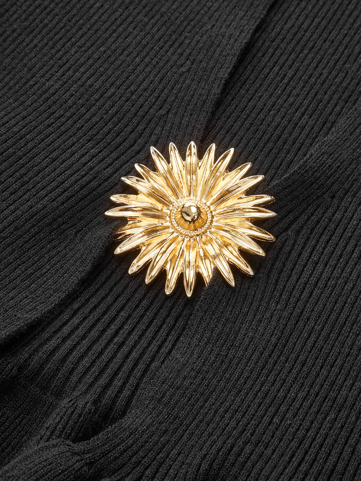 Metal Detail Knit Peplum Cardigan-Chicvia