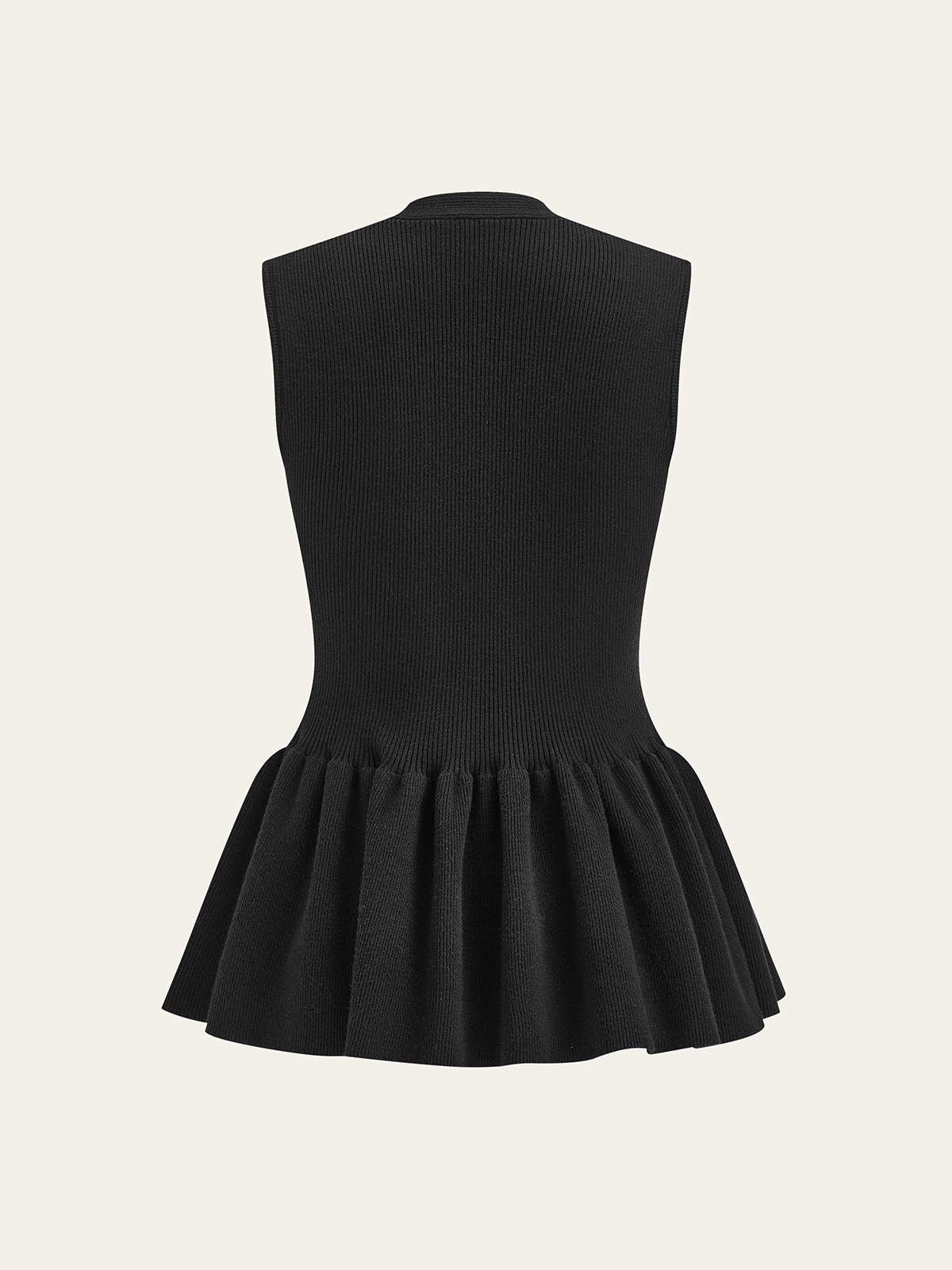 Metal Detail Knit Peplum Cardigan-Chicvia