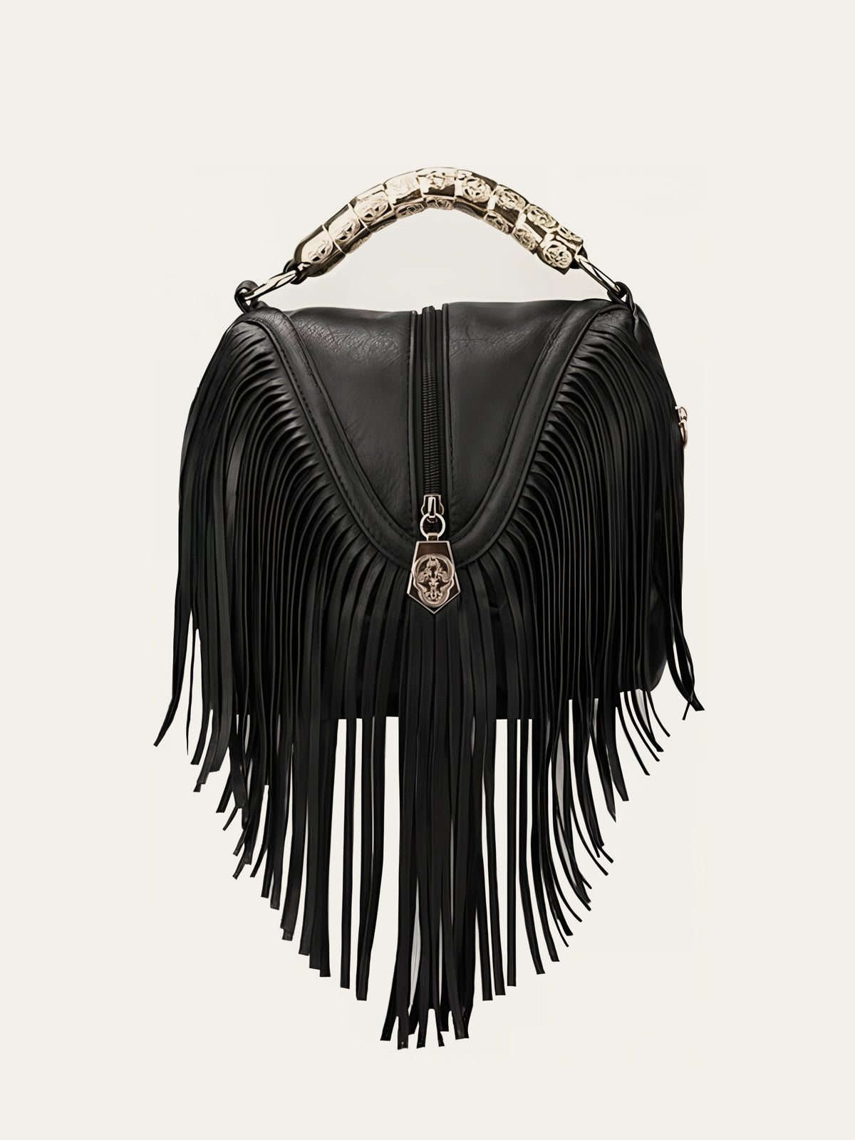 Fringe Handle Handbag-Chicvia
