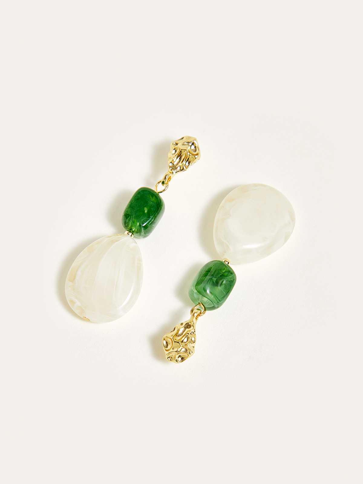 Irregular Resin Bead Drop Earrings-Chicvia
