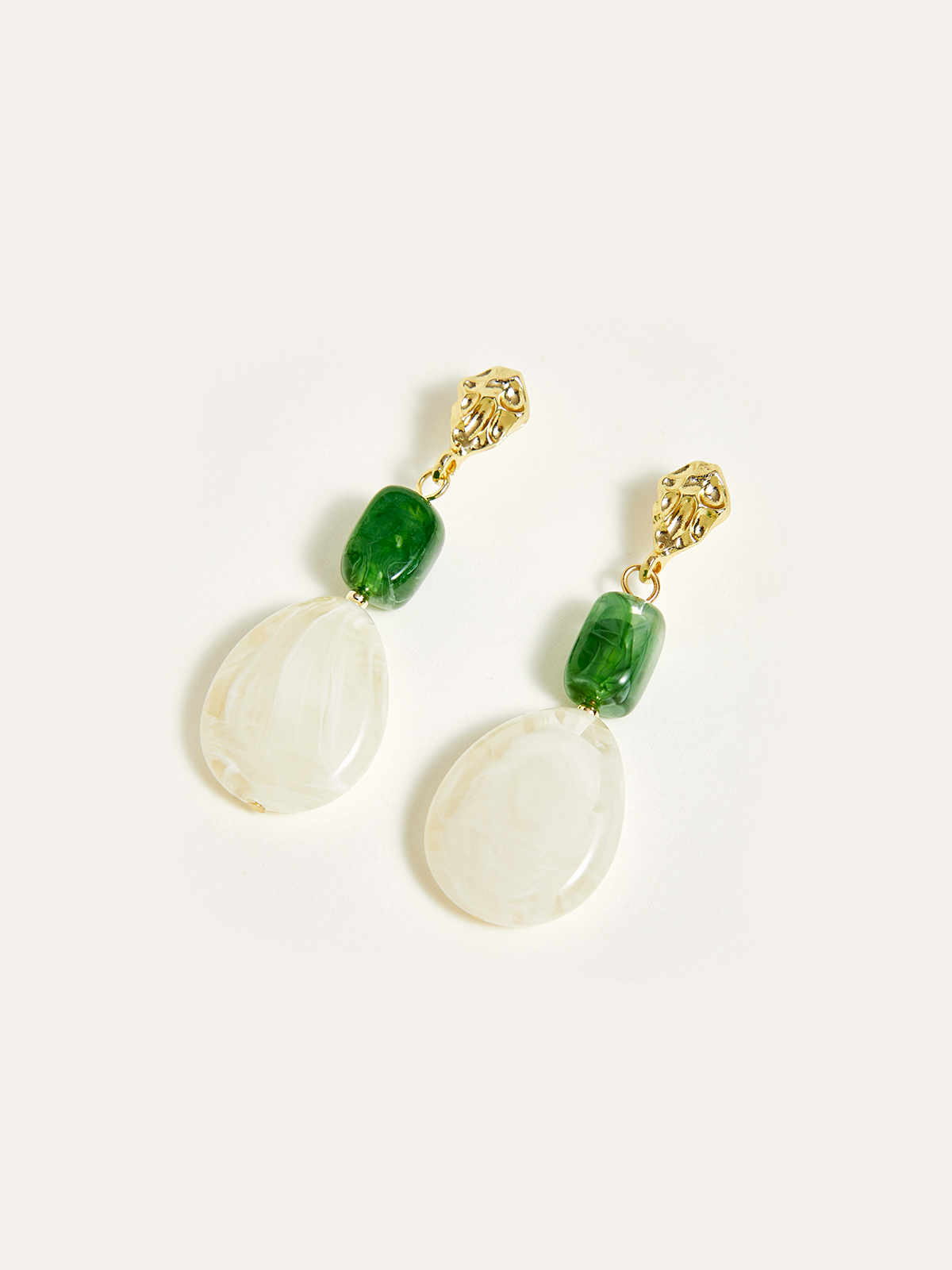 Irregular Resin Bead Drop Earrings-Chicvia