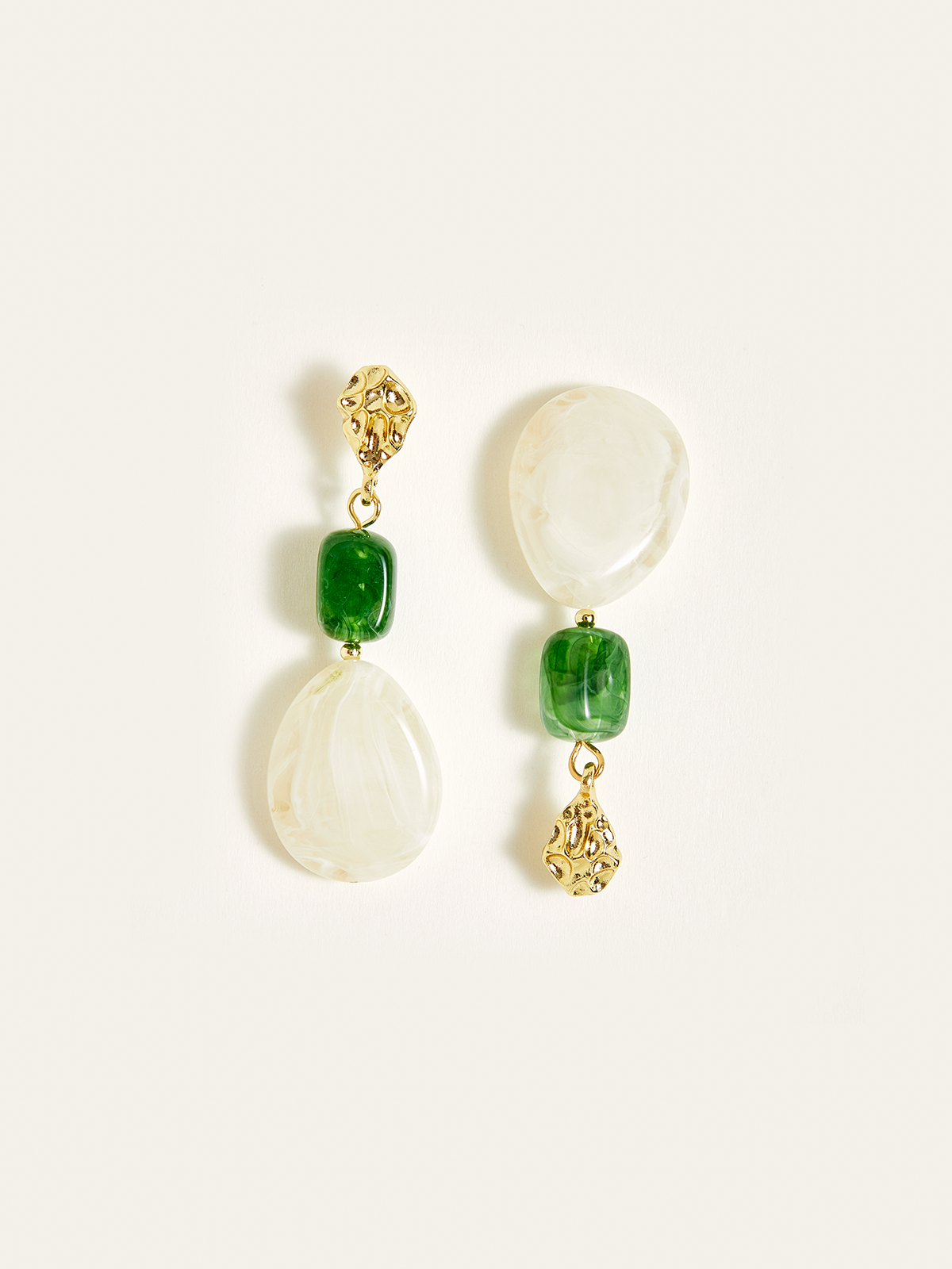 Irregular Resin Bead Drop Earrings-Chicvia