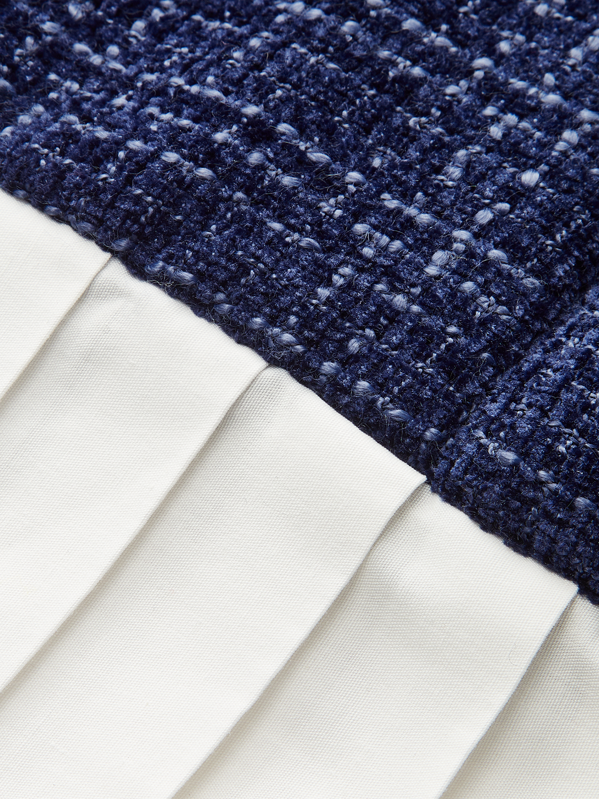 Pleated Hem Bow Neckline Tweed Mini Dress-Chicvia