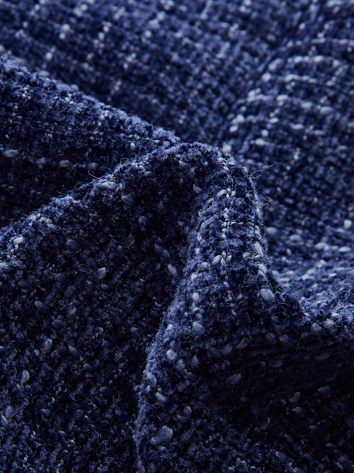 Pleated Hem Bow Neckline Tweed Mini Dress-Chicvia