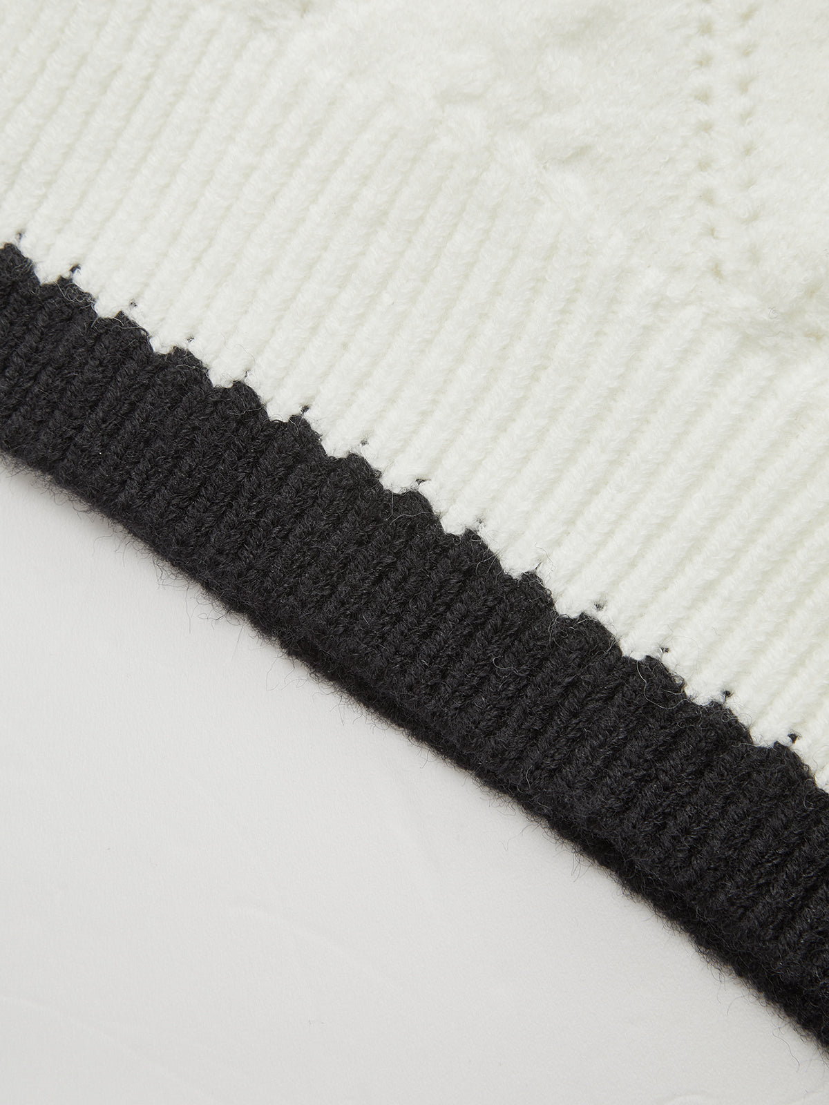 Contrast Trim Tie-Front Knit Cardigan-Chicvia