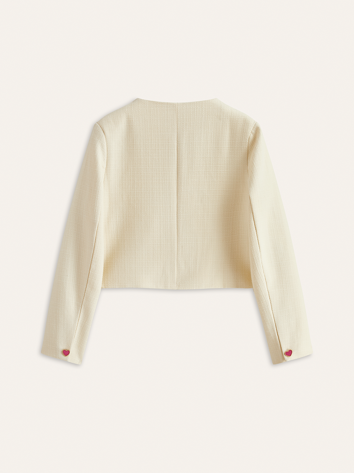 Colorful Heart Button Cropped Blazer-Chicvia