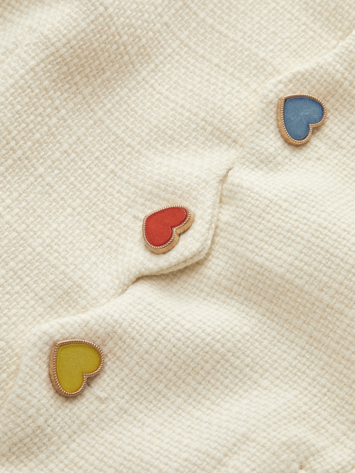 Colorful Heart Button Cropped Blazer-Chicvia