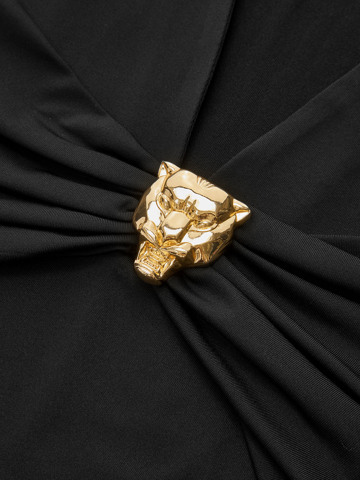 Metal Detail V-Neck Long Sleeve Blouse-Chicvia