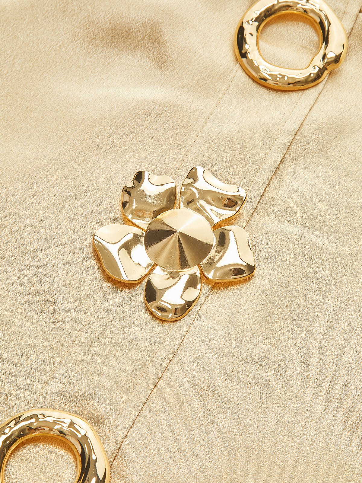 Metal Embellished Strap Mini Dress-Chicvia