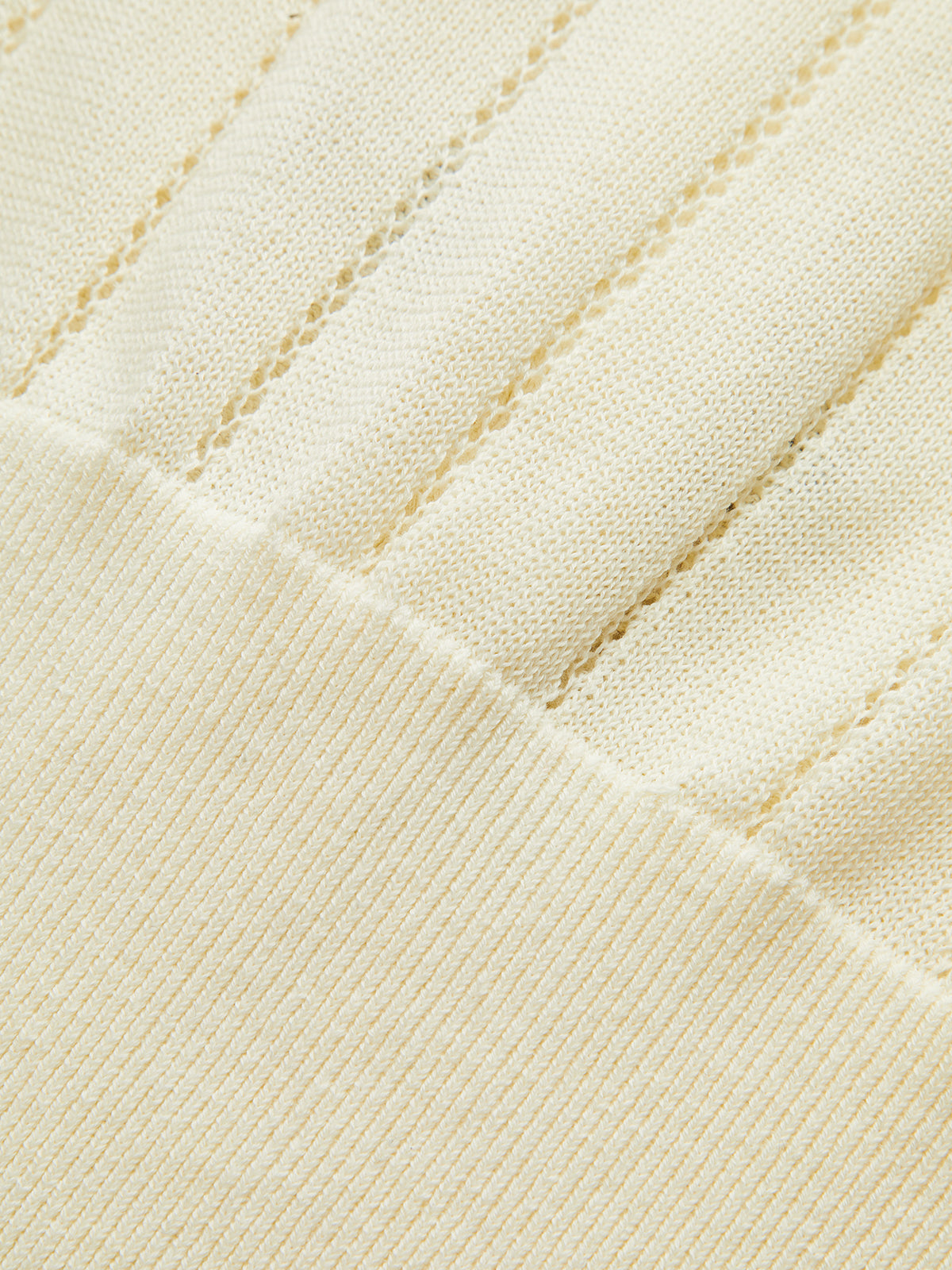 Eyelet-Striped Waist-Cinched Knit Cardigan-Chicvia