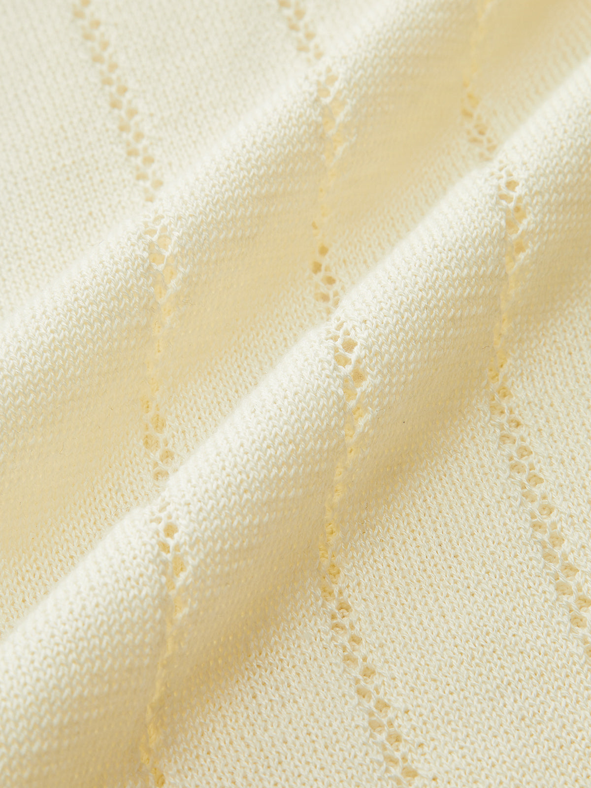 Eyelet-Striped Waist-Cinched Knit Cardigan-Chicvia