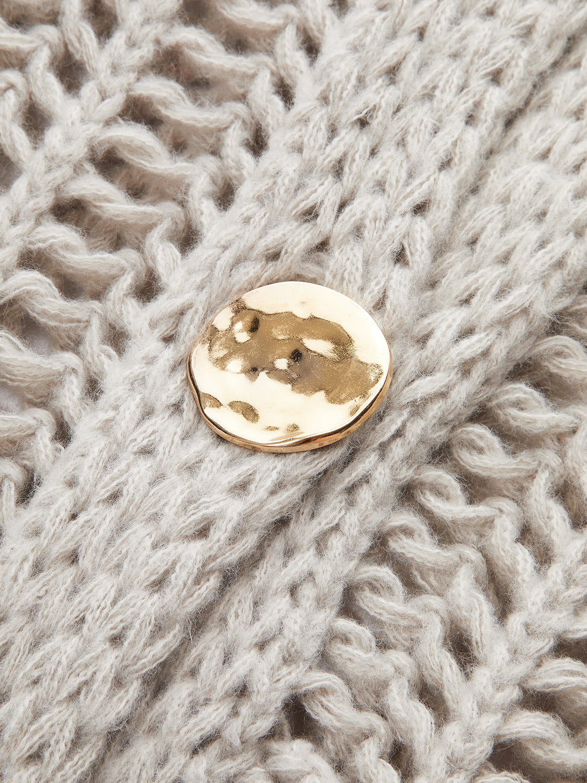 Metal Button Open-Knit Vest-Chicvia