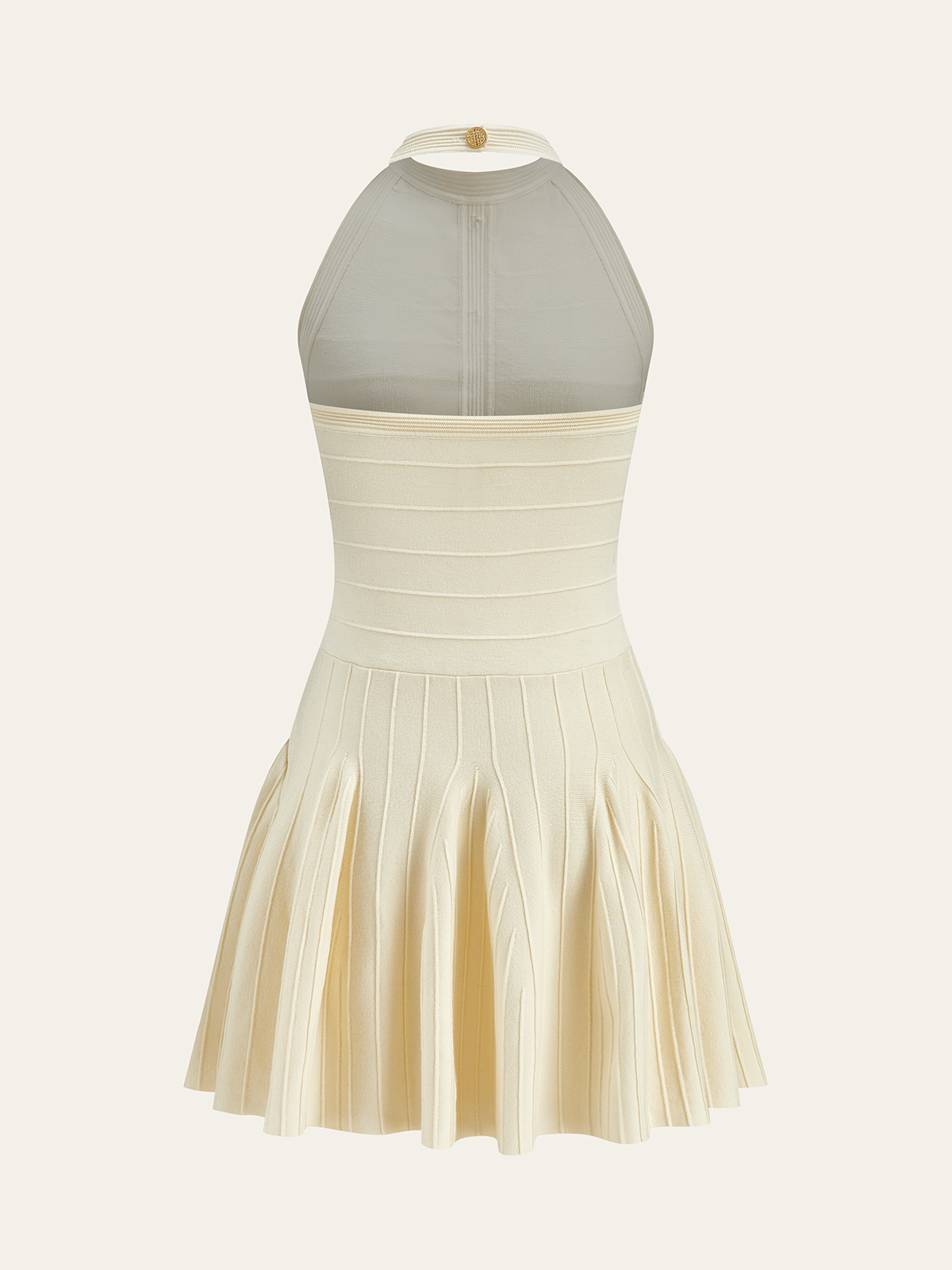 Halter Neck Backless Sweater Dress-Chicvia