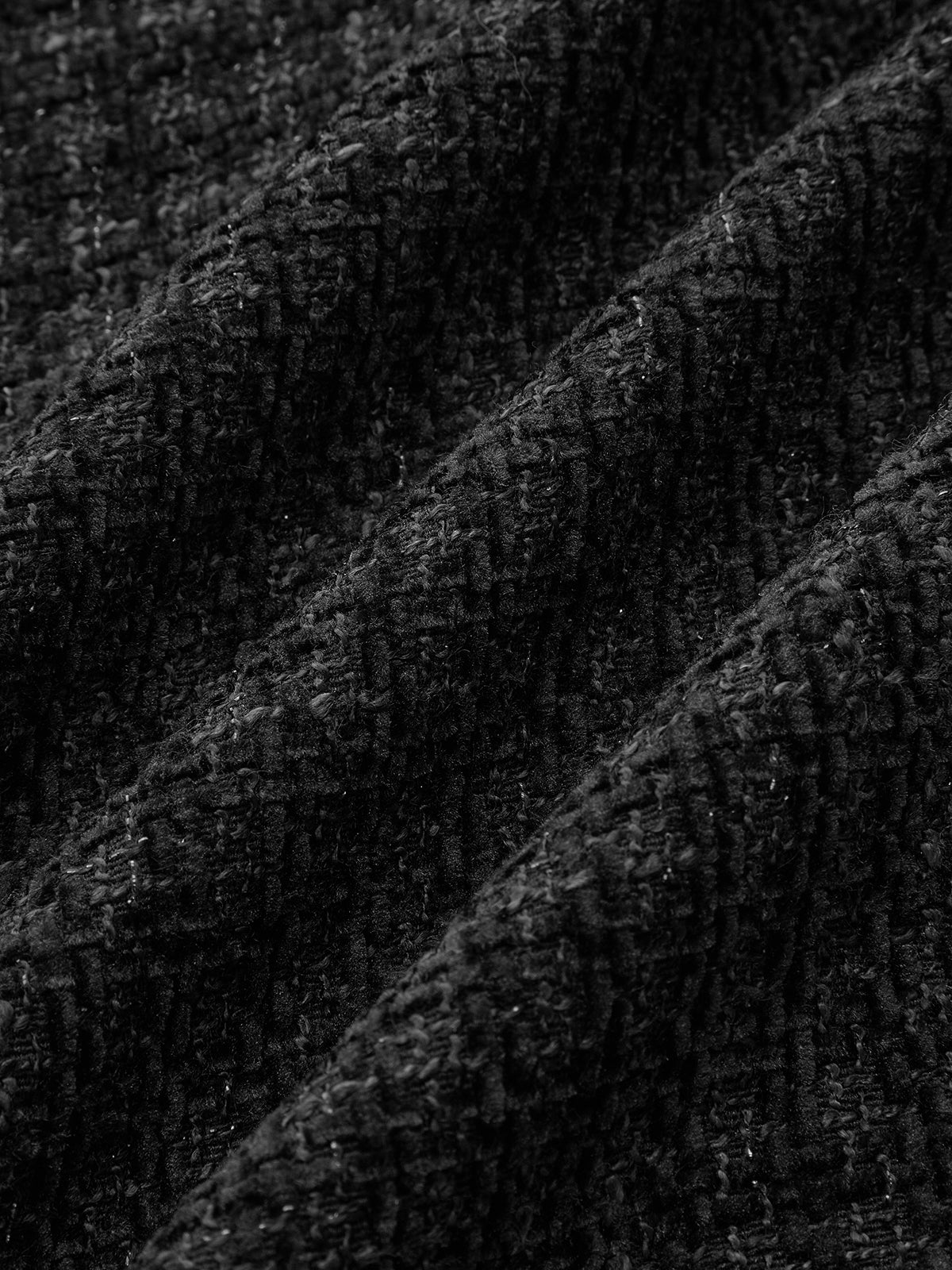 Chain Detail Tweed Sleeveless Mini Dress-Chicvia