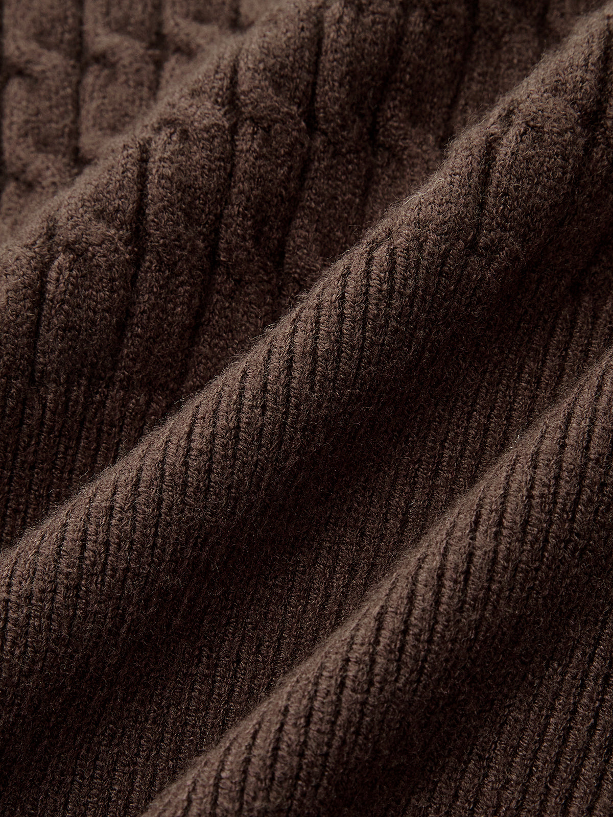 Metal Button V-Neck Cable Knit Outerwear-Chicvia