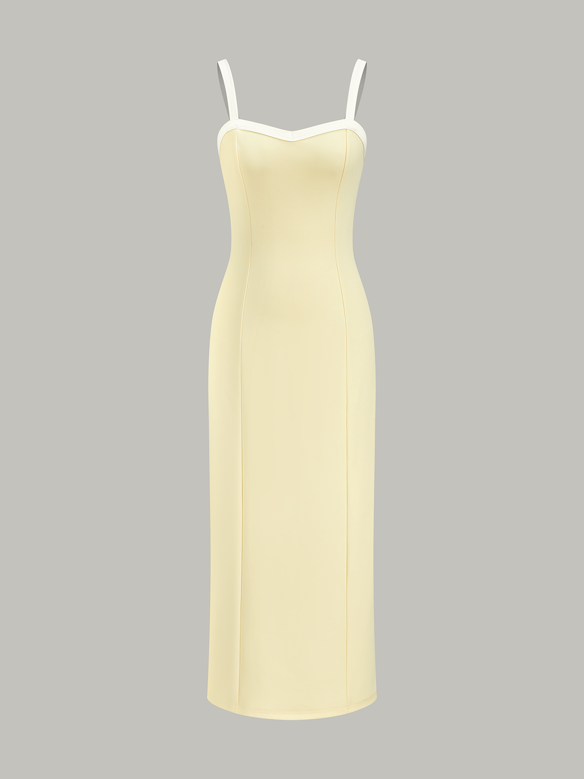 Contrast Trim Strappy Midi Dress-Chicvia