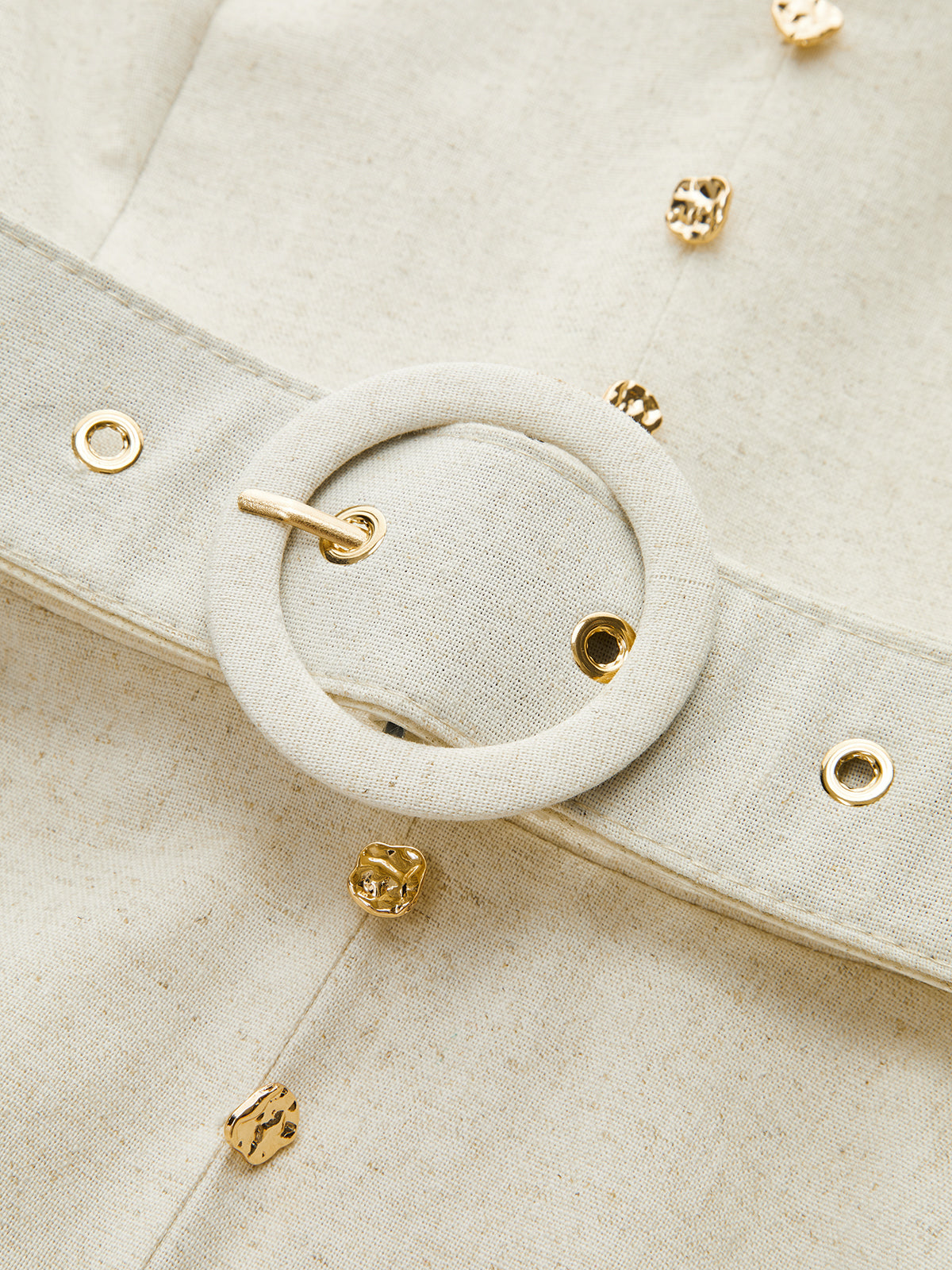 Button Front Belted Midi Dress-Chicvia