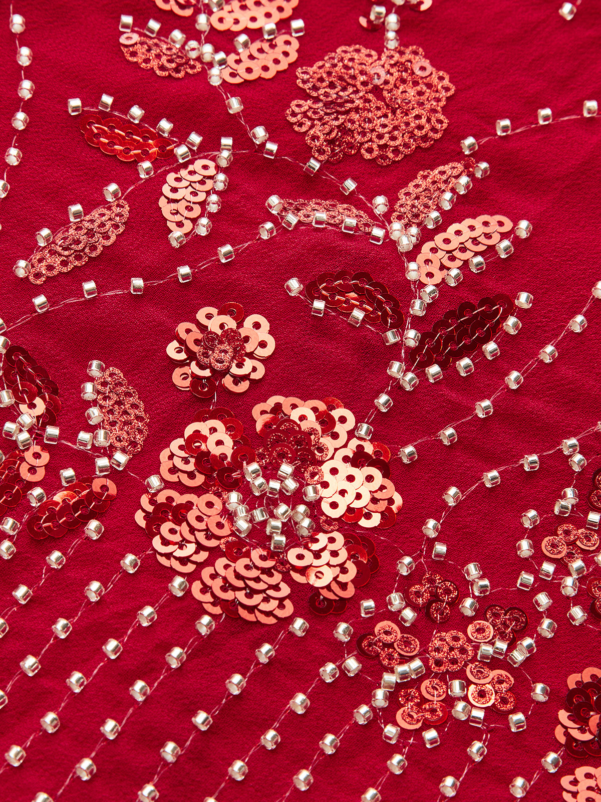 Halter Neck Sequin Embroidered Backless Maxi Dress-Chicvia