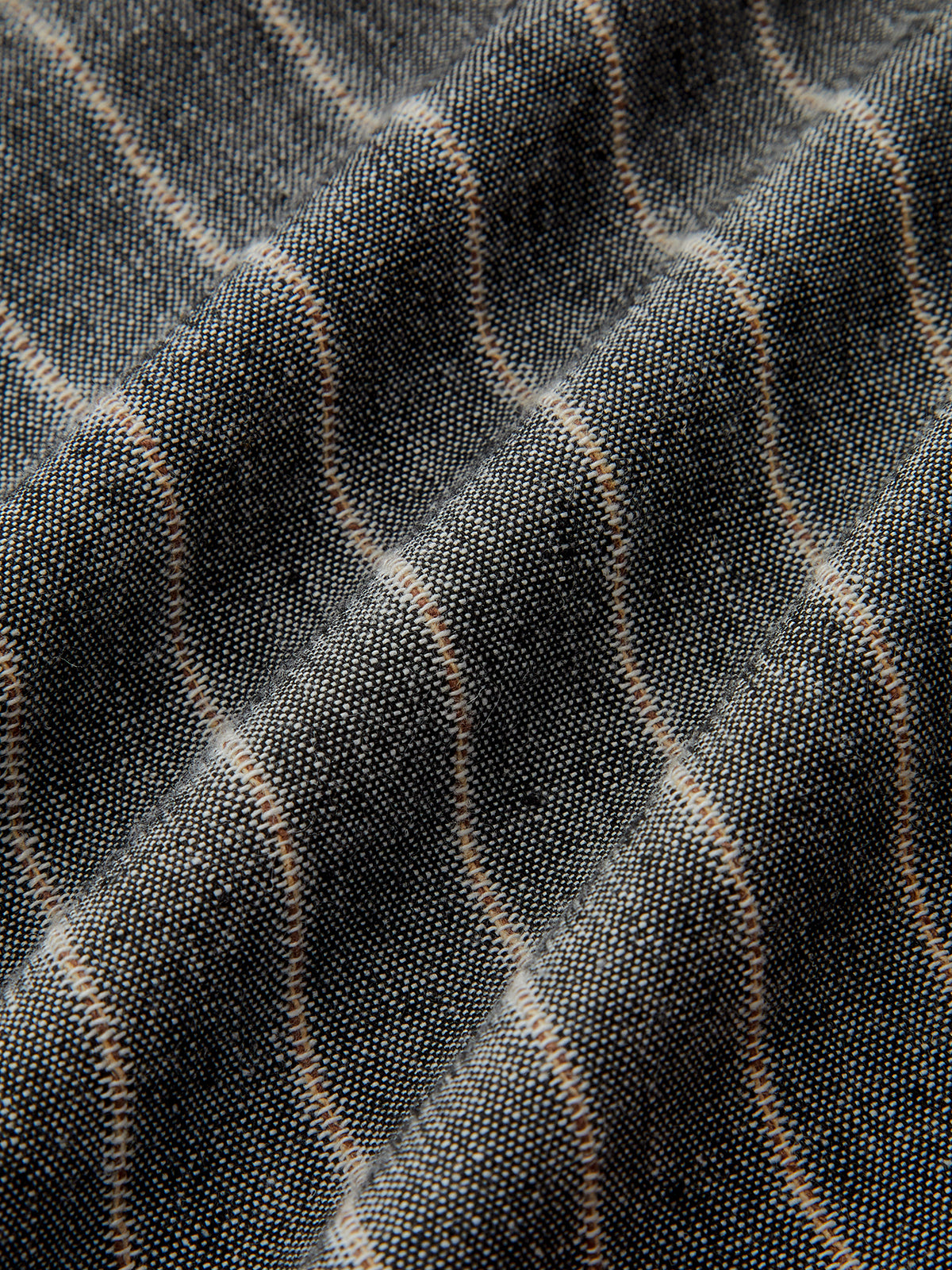 Pinstripe Linen & Cotton High-Waist Pants-Chicvia