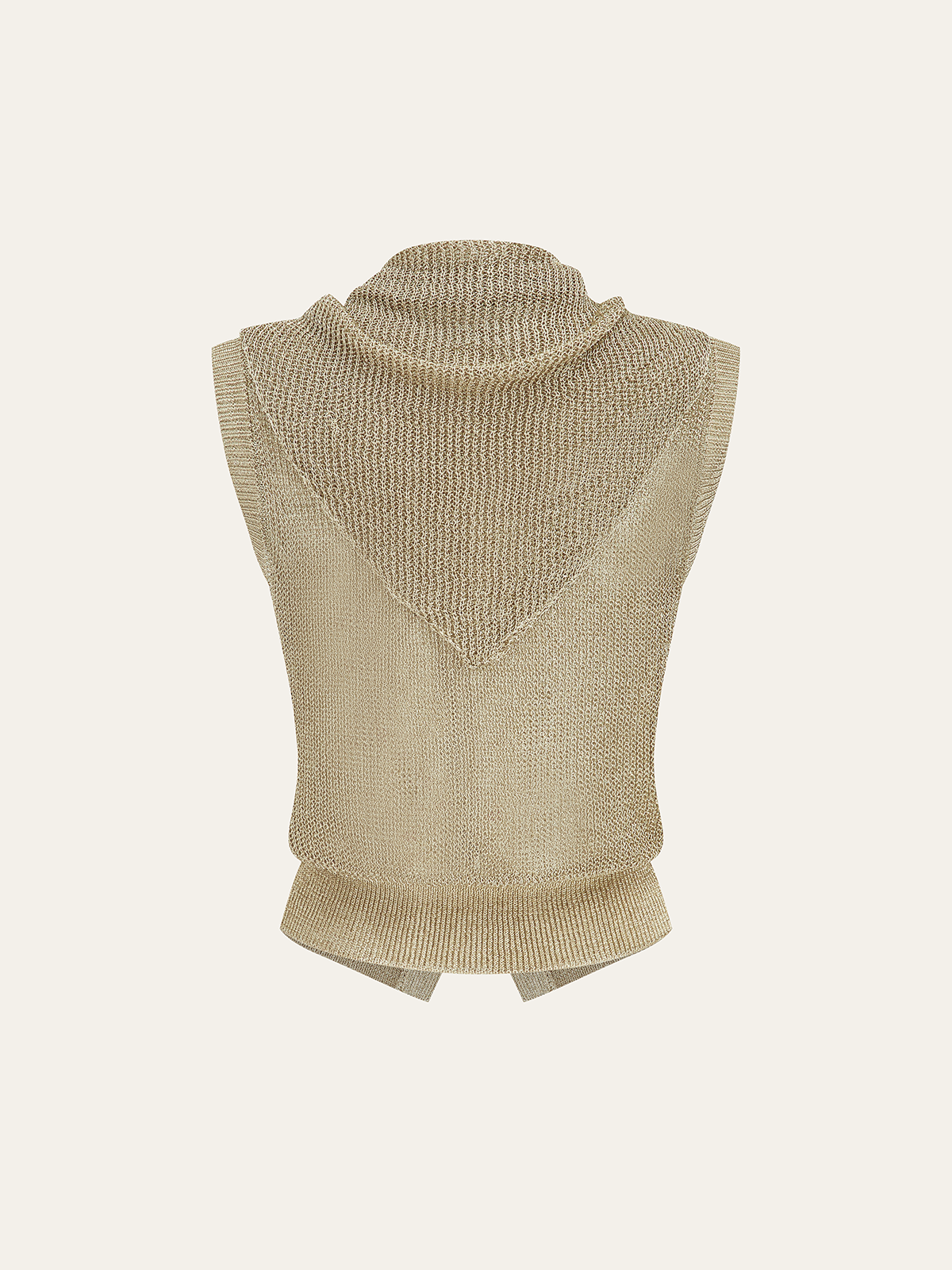 Knit Sleeveless Vest with Scarf-Chicvia