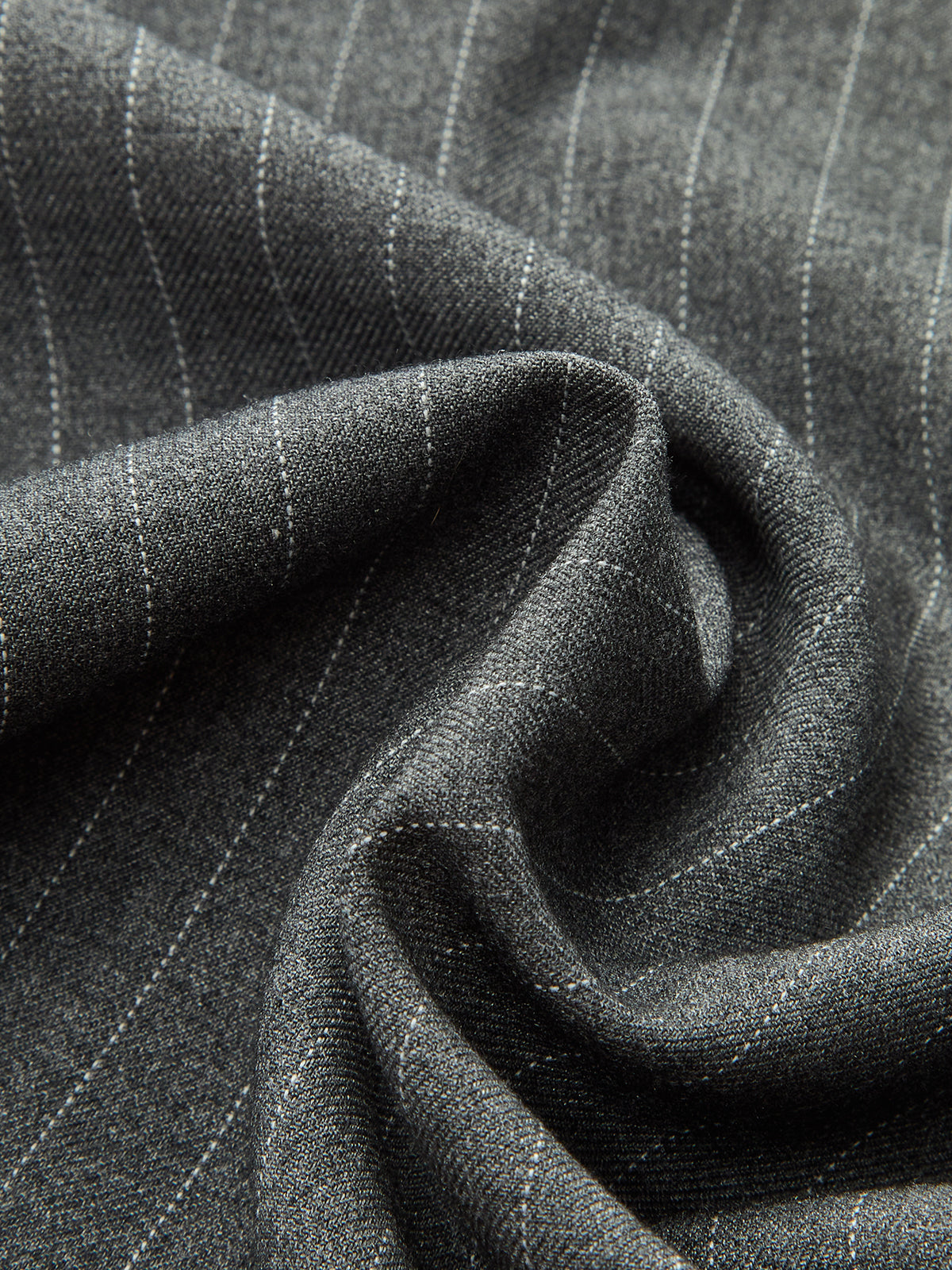 Contrast Ruffle Waistband Pinstripe Pants-Chicvia