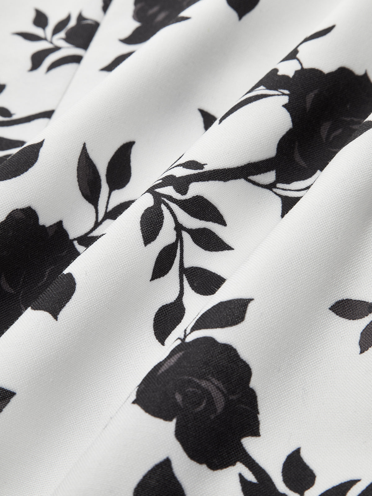 Floral Print Backless Flare Dress-Chicvia