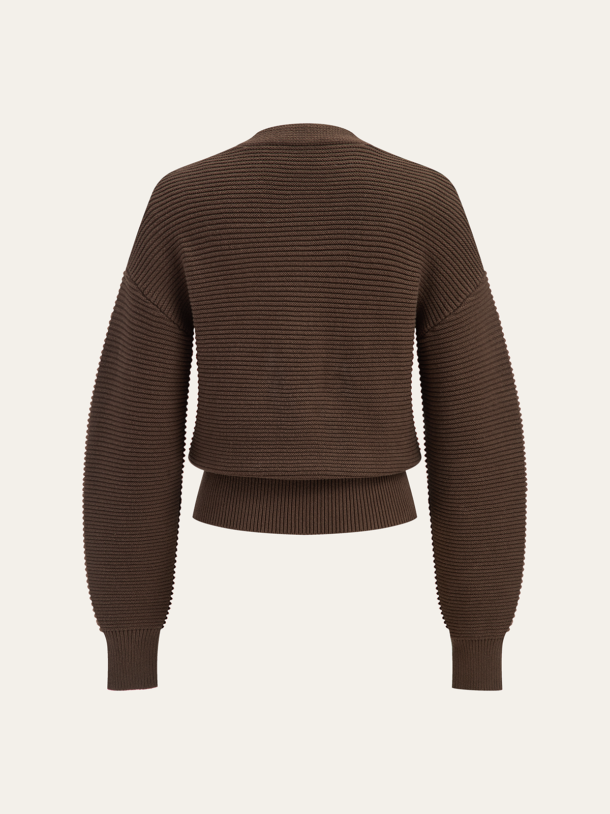 Metal Button V-neck Textured Cardigan-Chicvia