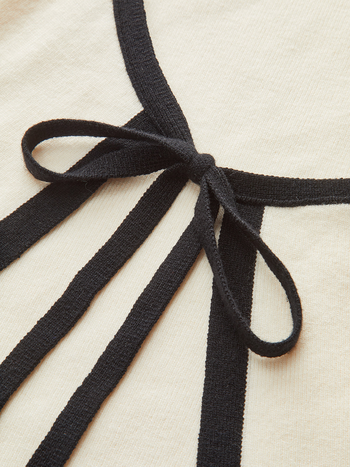 Contrast Trim Long Sleeve Sweater Dress-Chicvia