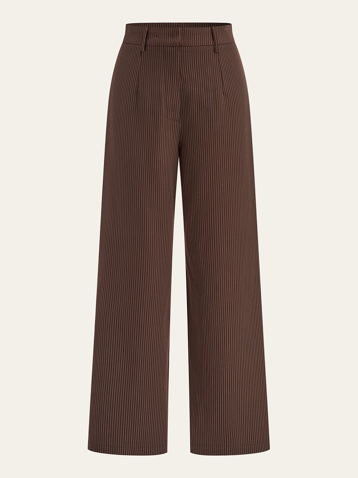 Mid-Waist Pinstriped Wide-Leg Pants-Chicvia
