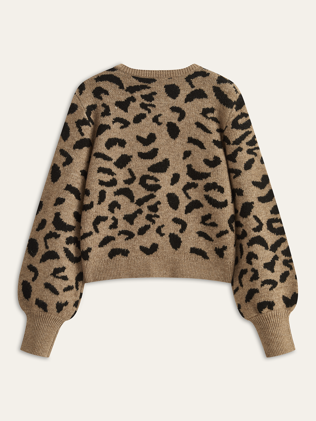 Leopard Bow Tie Knit Top-Chicvia
