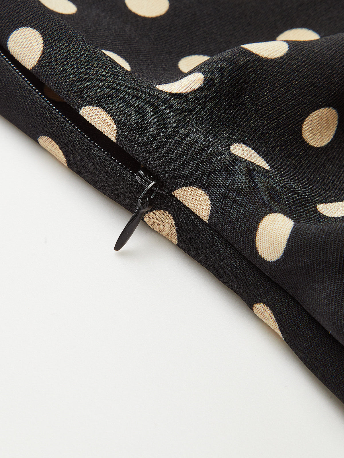 Polka Dot Shirt Collar Belted Long Sleeve Dress-Chicvia