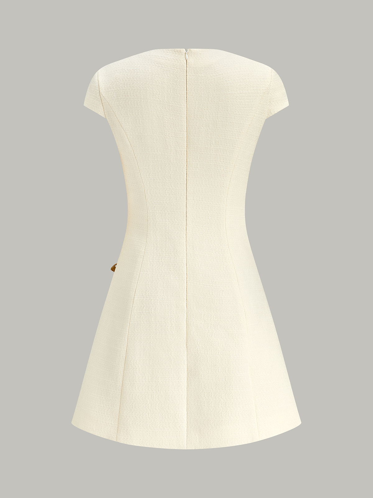 Butterfly Embellished Cap Sleeve Dress-Chicvia