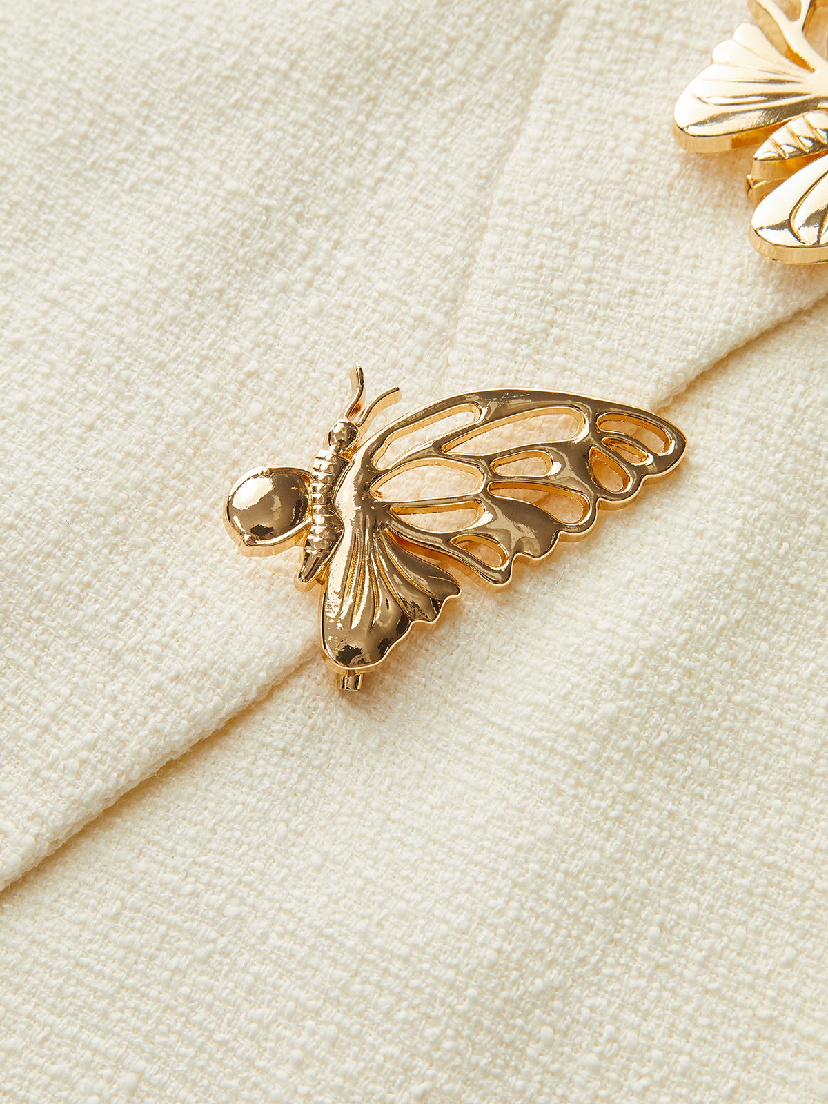 Butterfly Embellished Cap Sleeve Dress-Chicvia