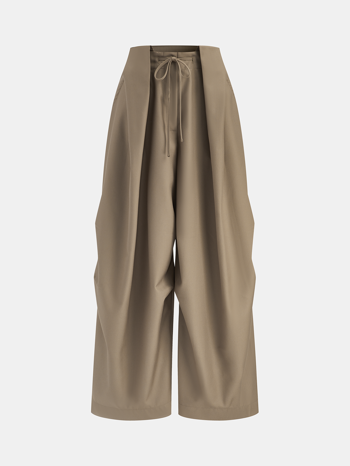 High-Waist Drawstring Parachute Pants-Chicvia