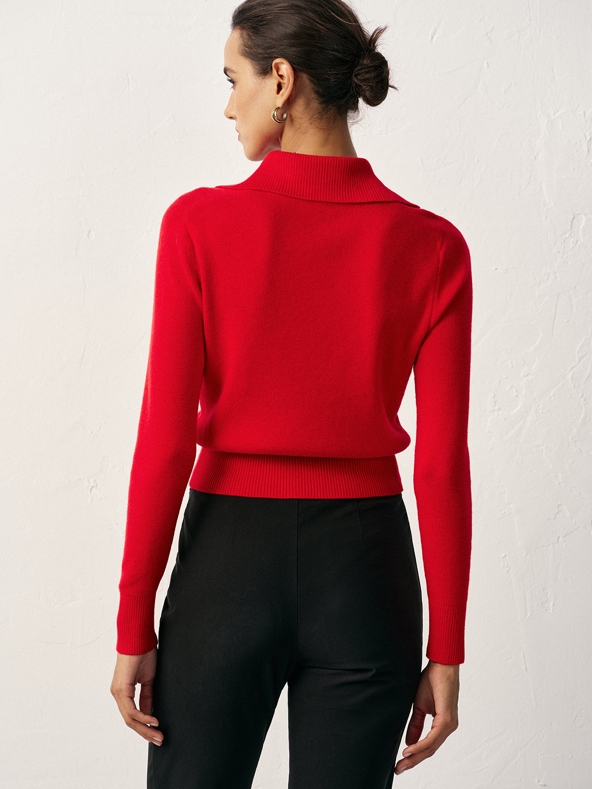 Knit Button Front Collared Top-Chicvia