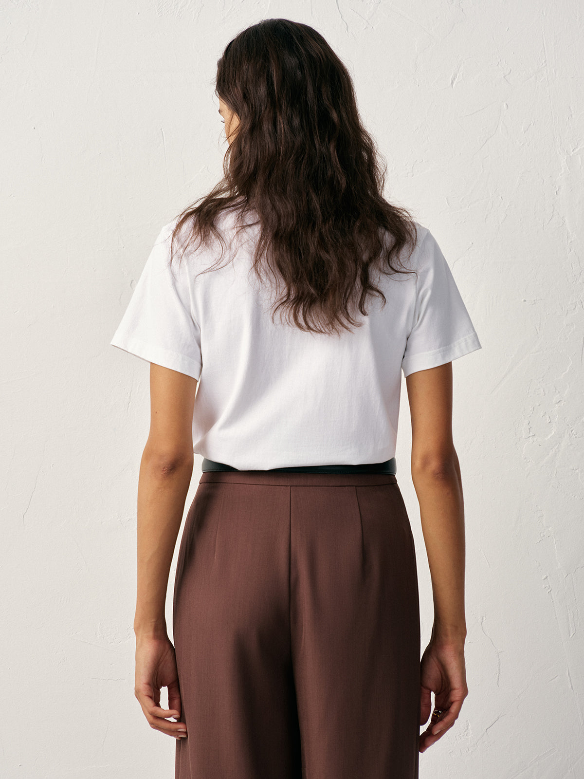 Cotton Crew Neck T-Shirt-Chicvia