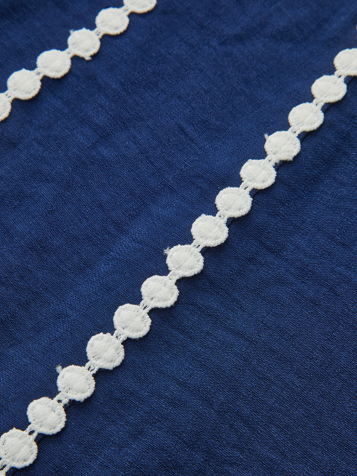 Contrast Lace-Trimmed Belted Shirt Dress-Chicvia