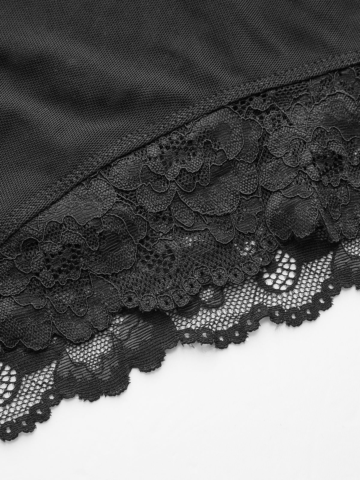 Long Sleeve Sheer Lace Mesh Bodysuit-Chicvia