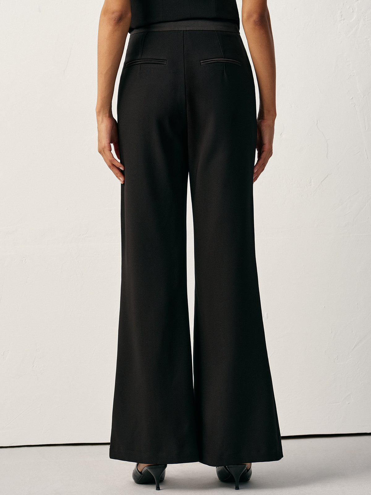 Mid-Waist Flared Pants-Chicvia