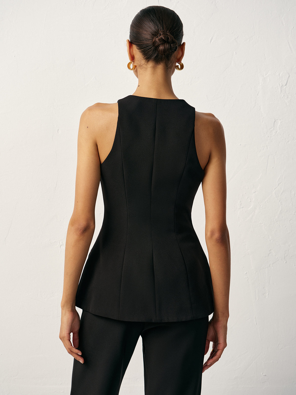 Cross-Shaped Button Vest-Chicvia