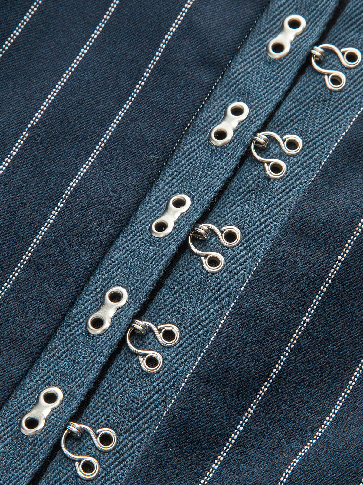 Hook-Eye Striped Top and Skirt Set-Chicvia