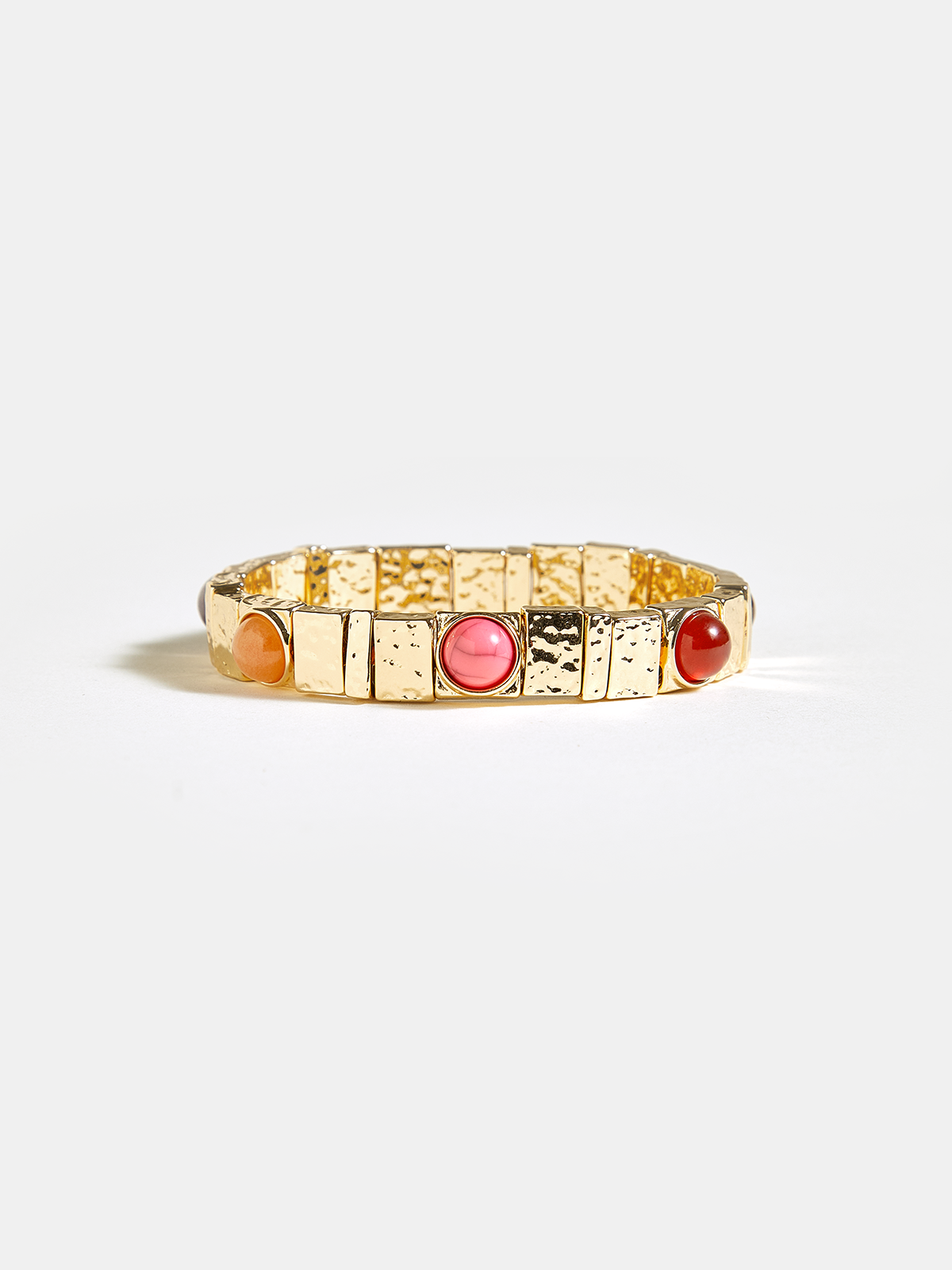 Colorful Gemstone Elastic Golden Bracelet-Chicvia