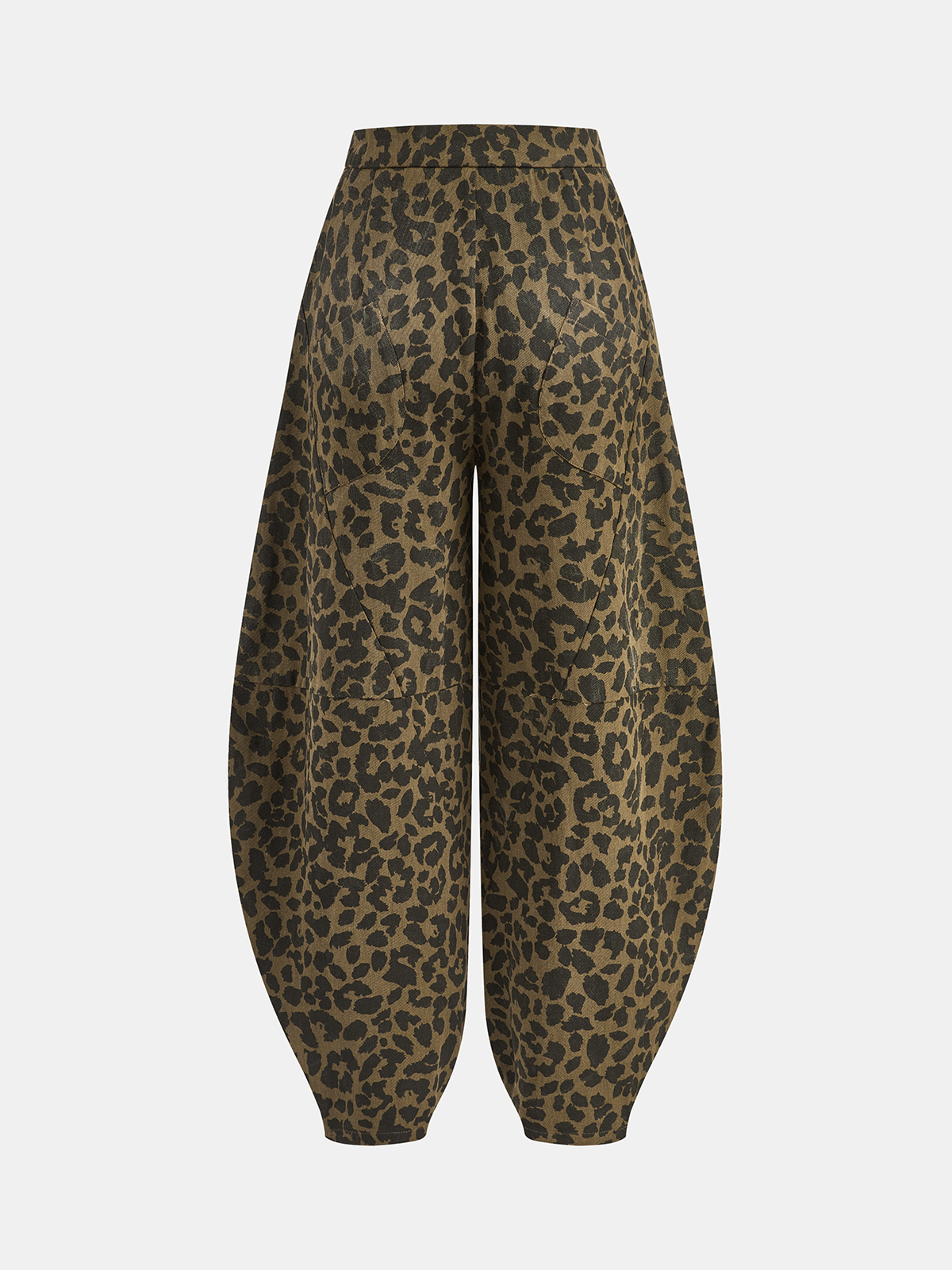 Leopard Print Cotton Balloon Pants-Chicvia