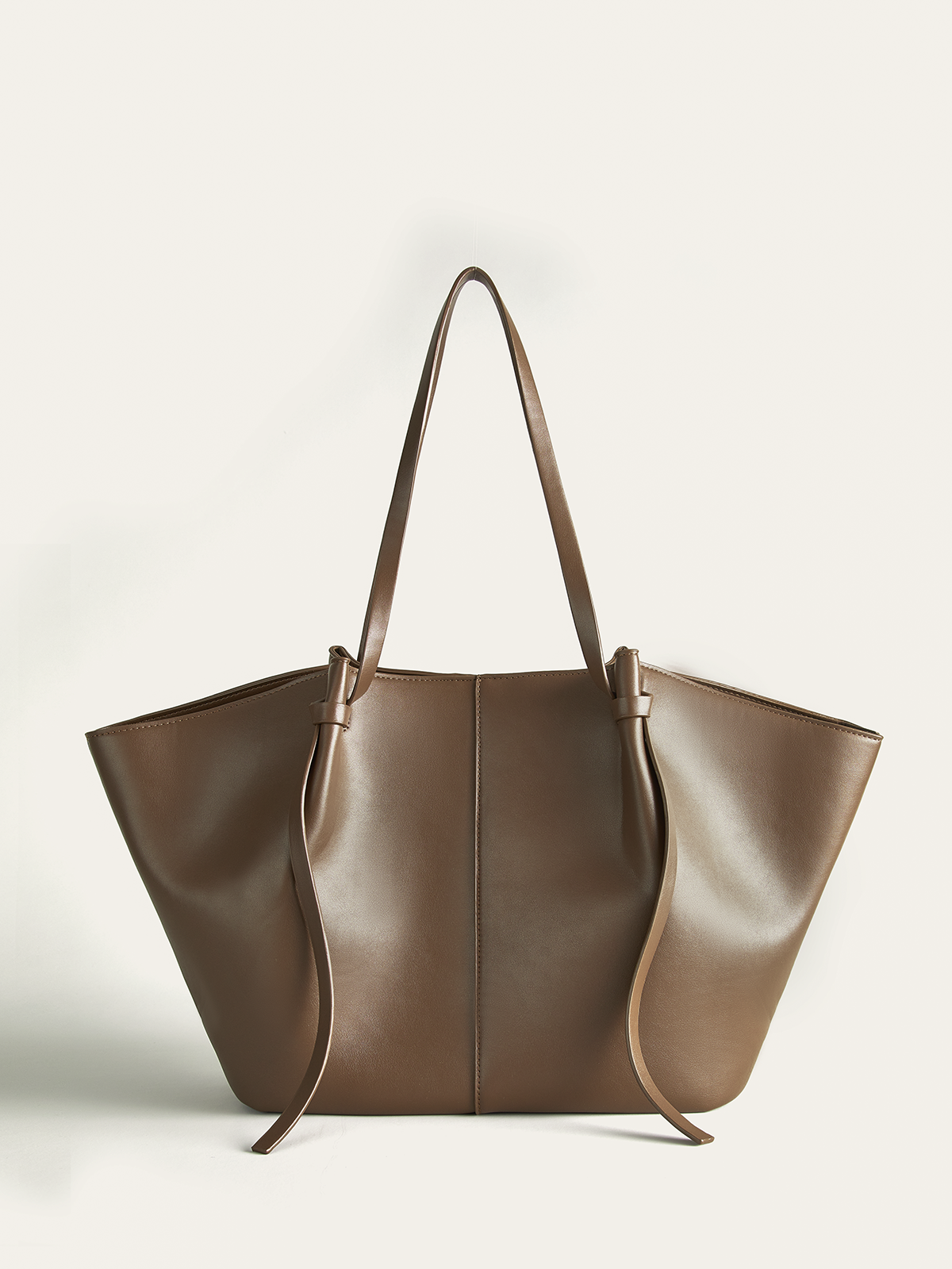 Oversized PU Leather Tote Bag-Chicvia