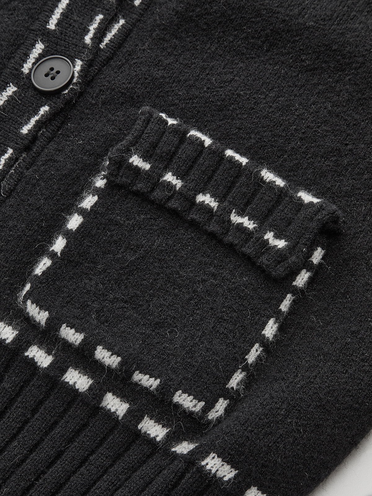 Contrast Trim Cardigan-Chicvia