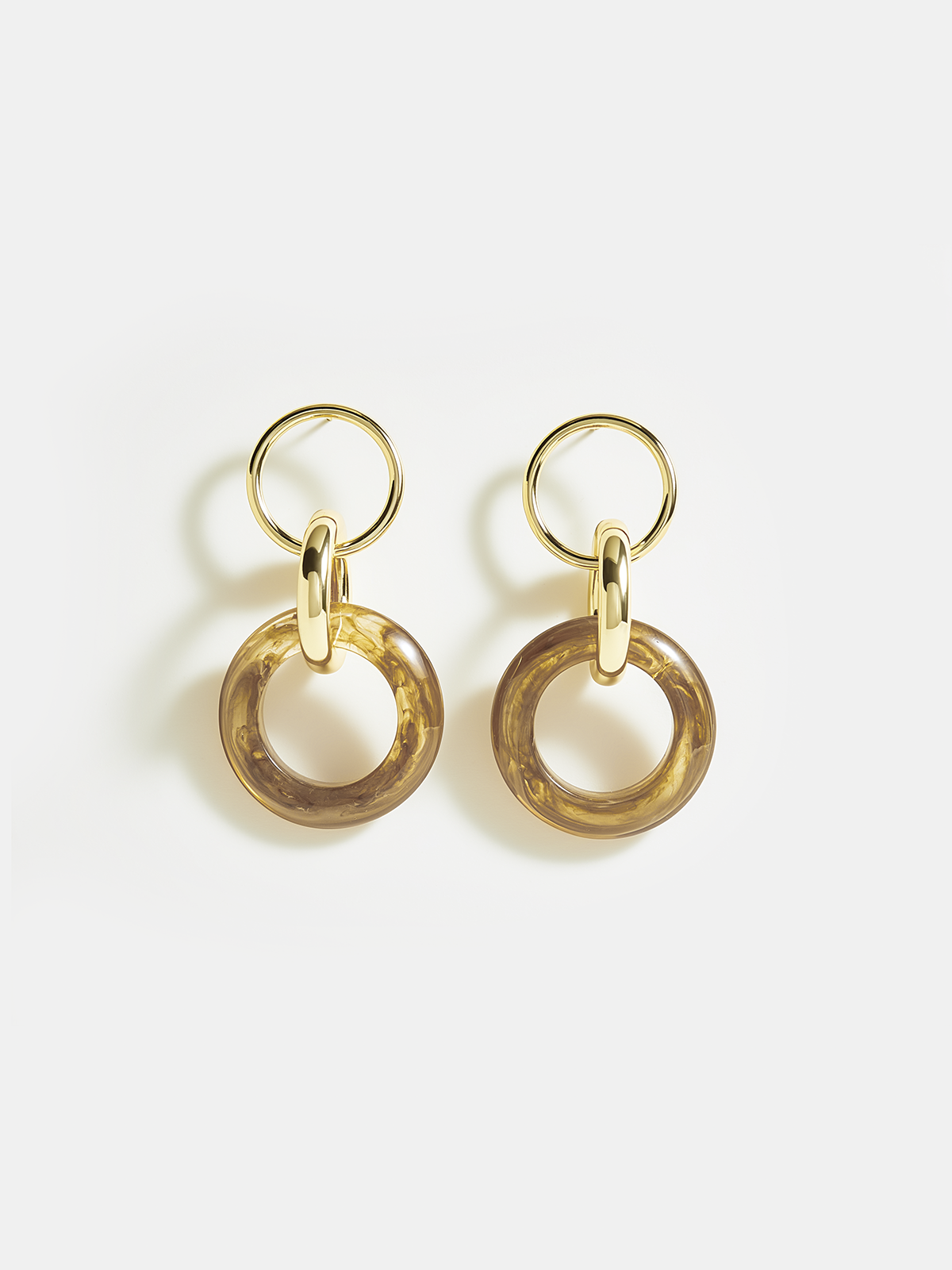 Double Hoop Drop Earrings-Chicvia