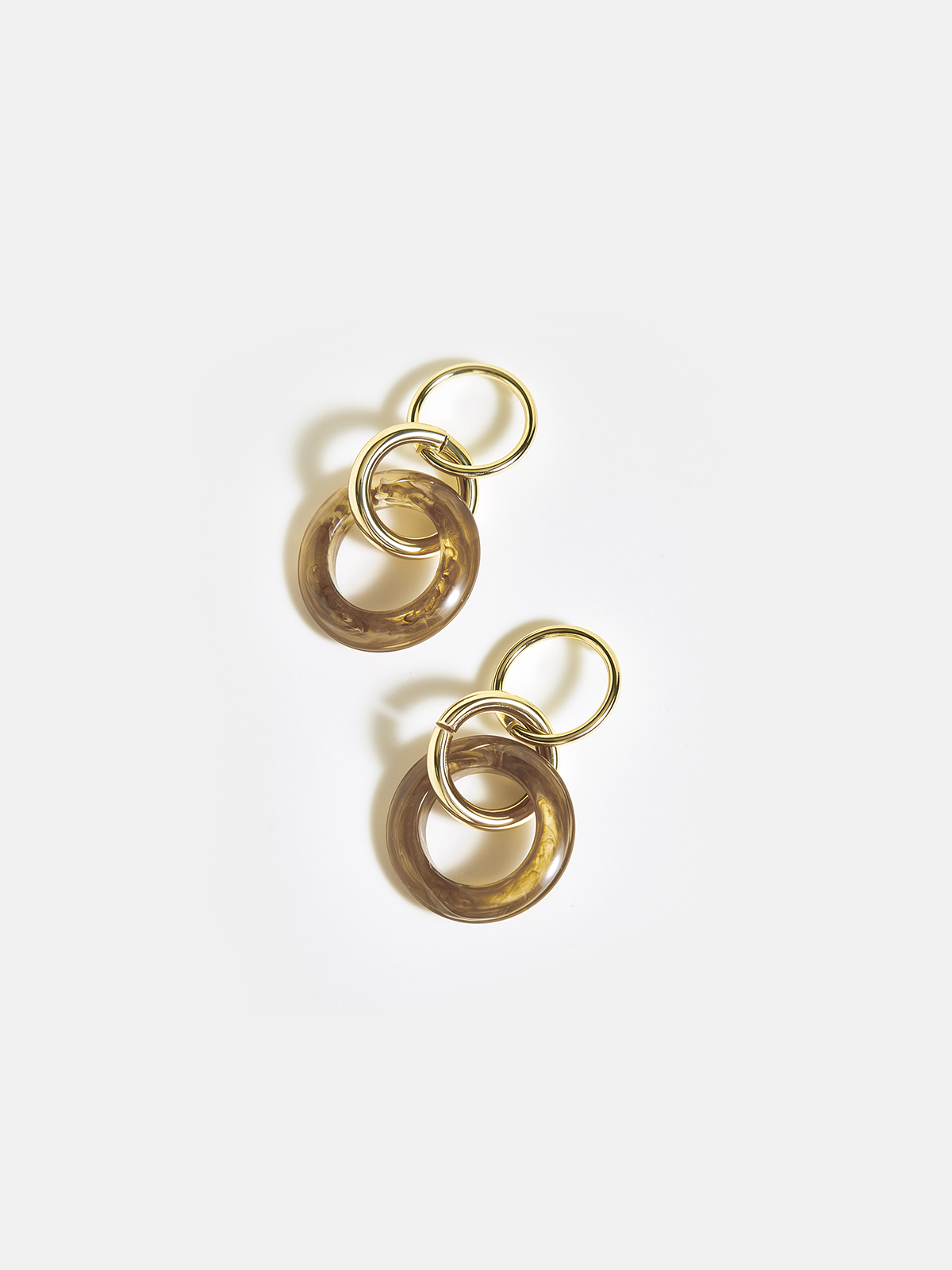 Double Hoop Drop Earrings-Chicvia